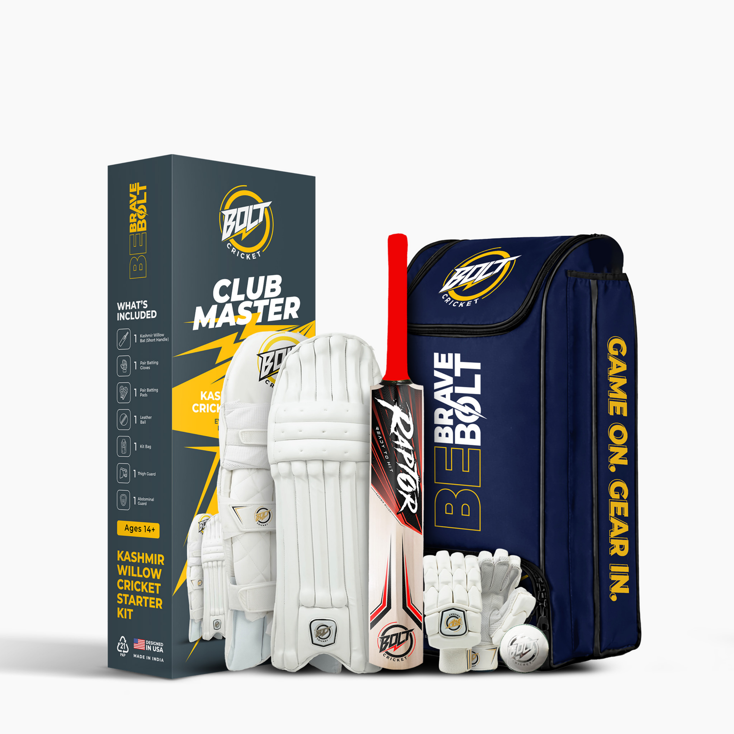Bolt Cricket Club Master — Kashmir Willow Bundle