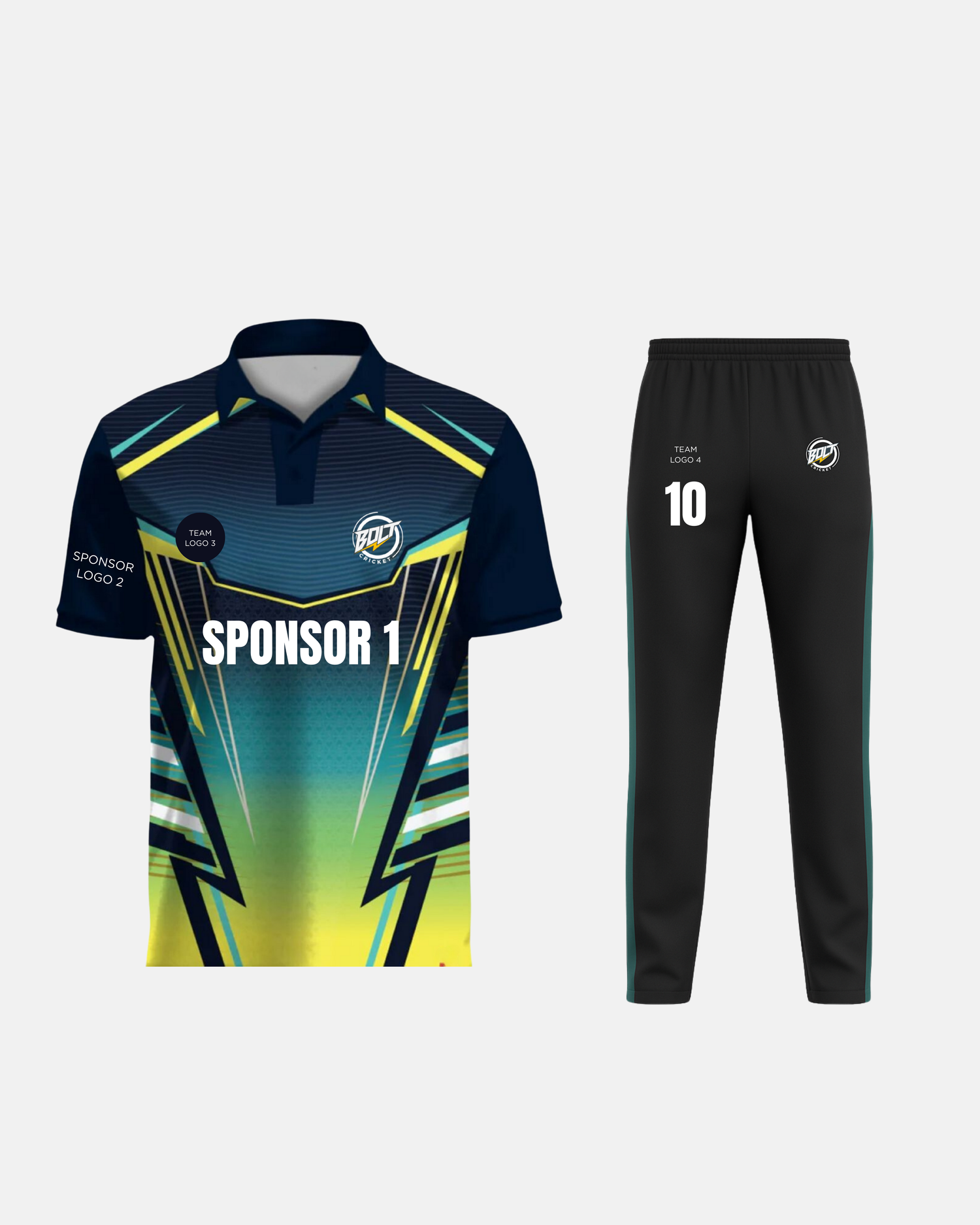 Bolt Cricket — Team Jersey and Trouser Set