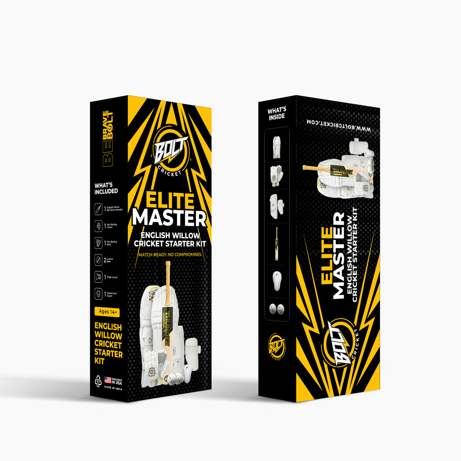 Bolt Cricket Elite Master — English Willow Bundle