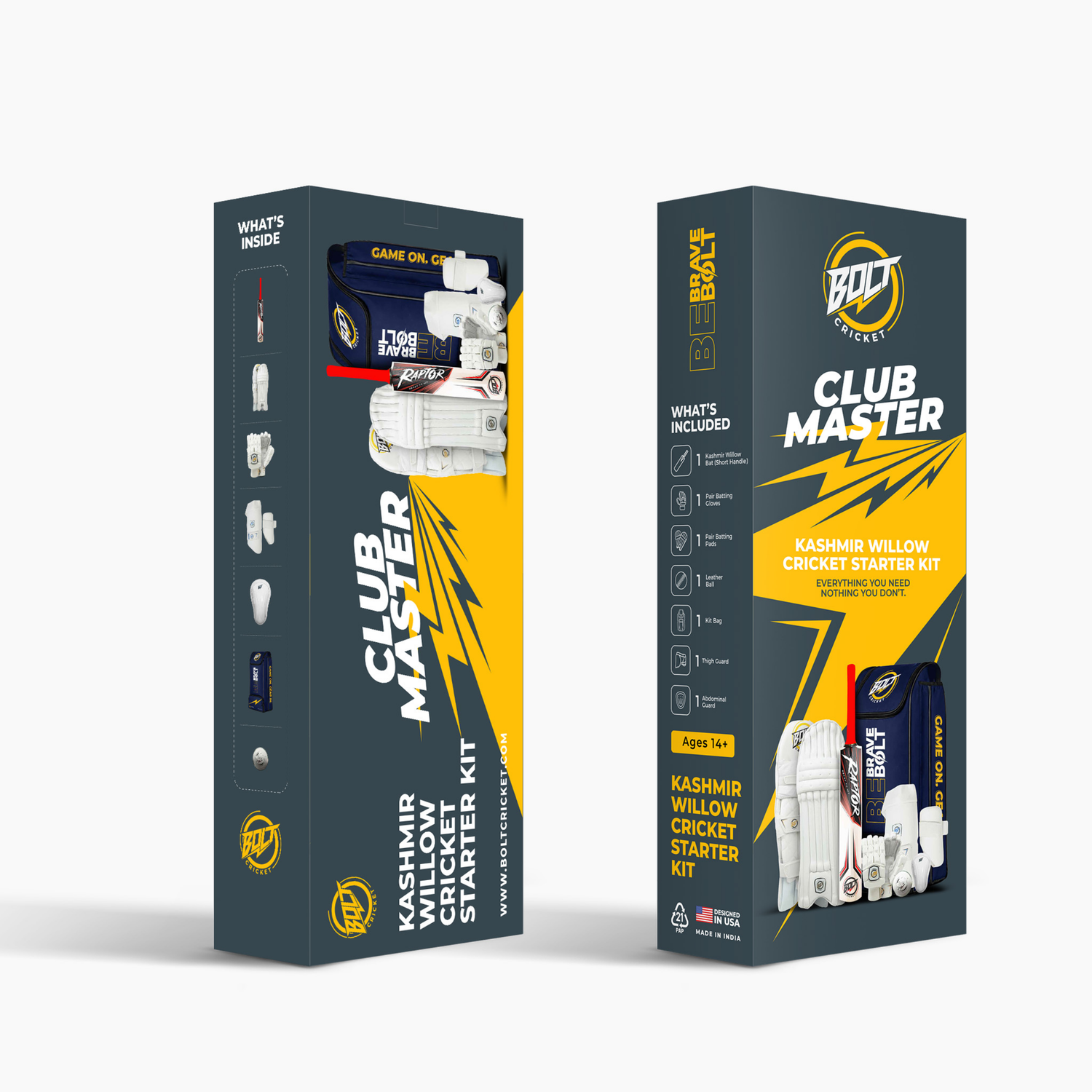 Bolt Cricket Club Master — Kashmir Willow Bundle