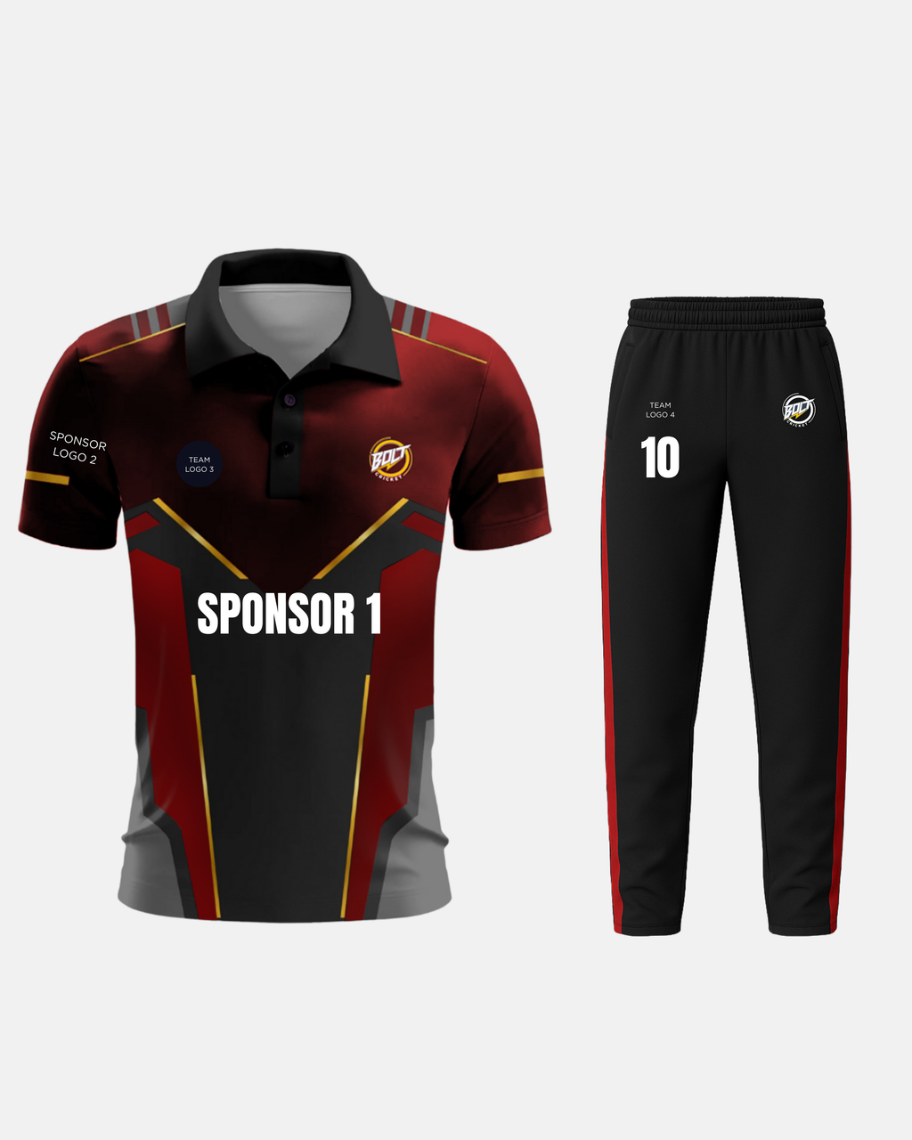 Bolt Custom Team Jersey - Maroon