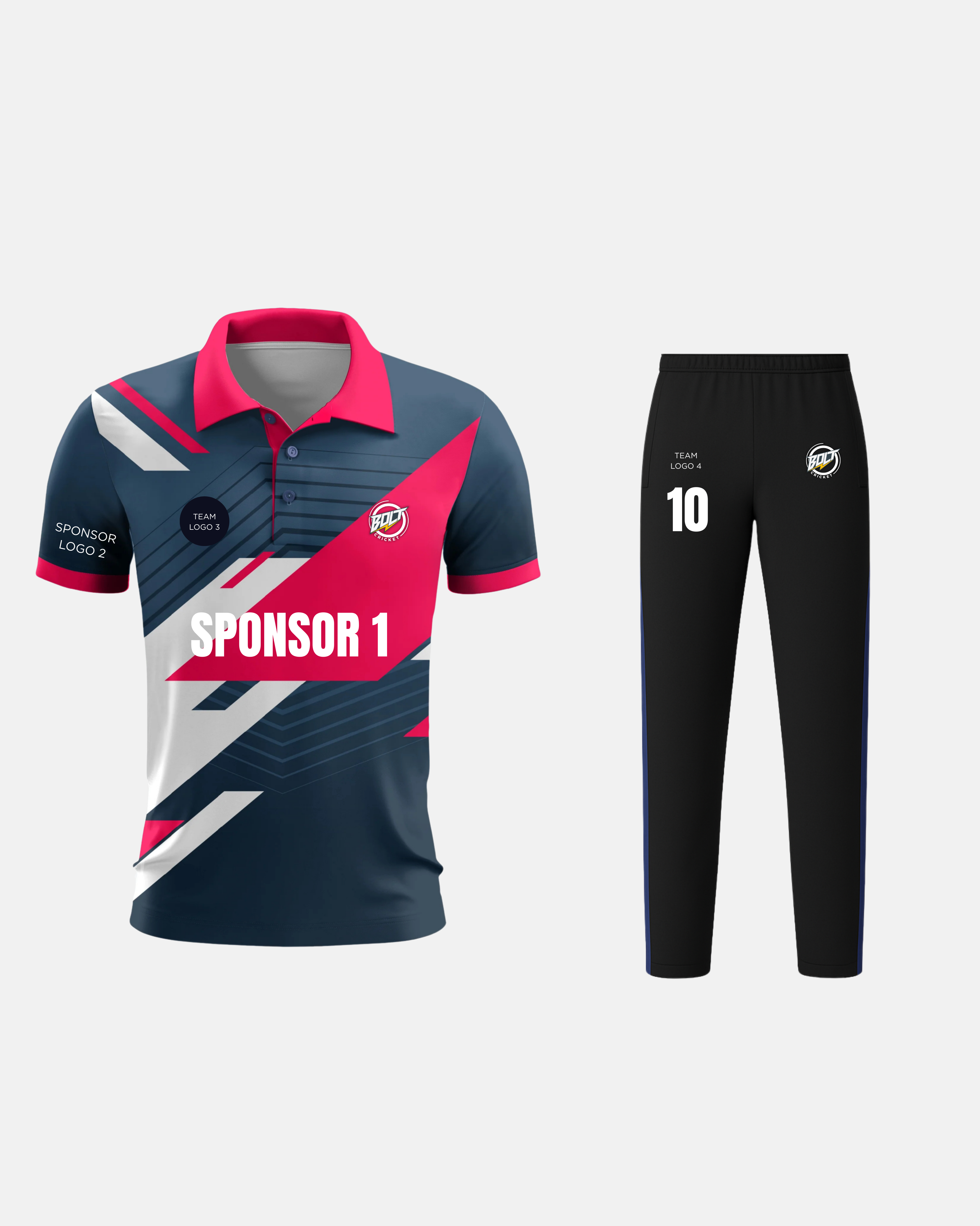 Bolt Custom Team Jersey - Blue/Pink