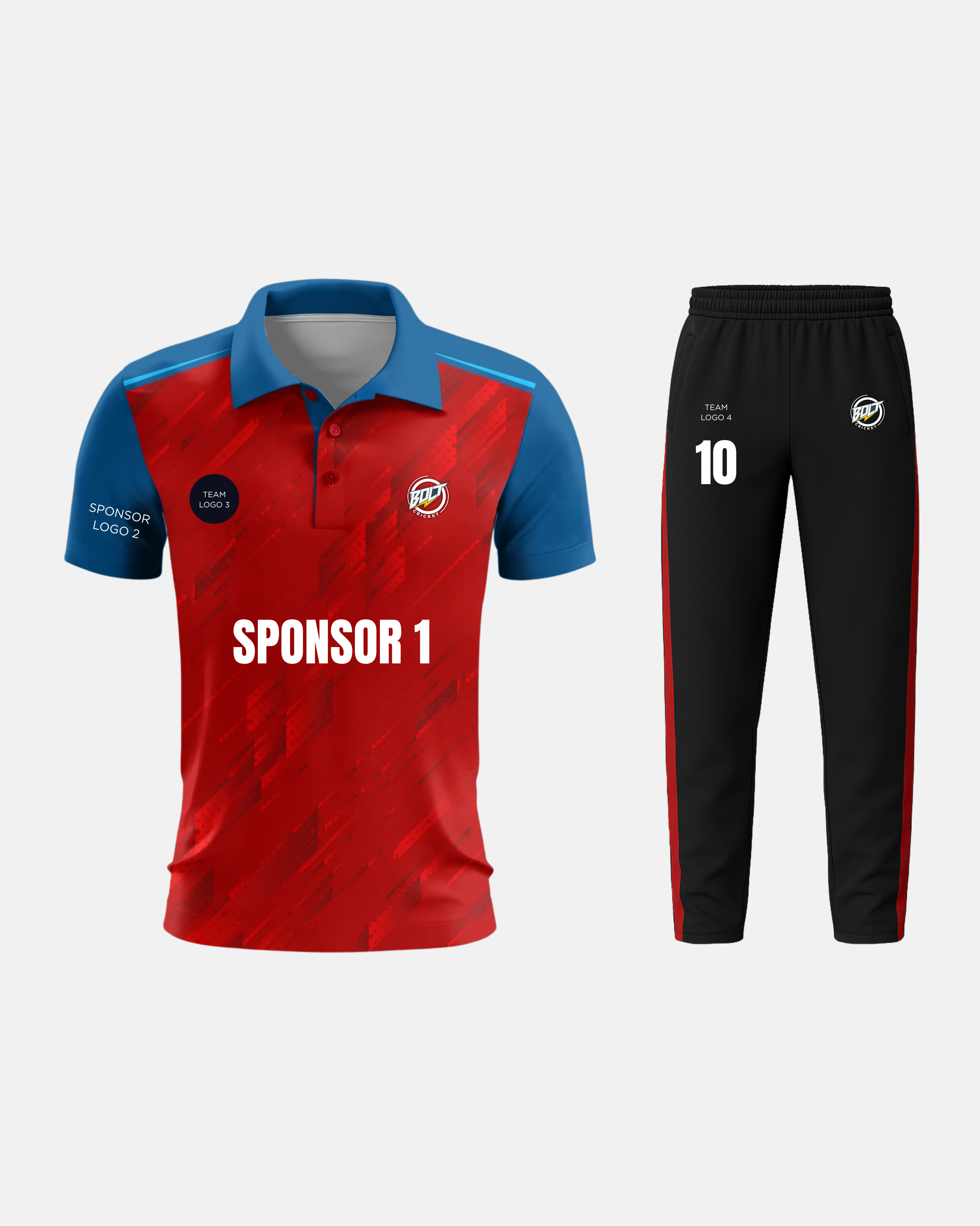 Bolt Custom Team Jersey - Red/Blue