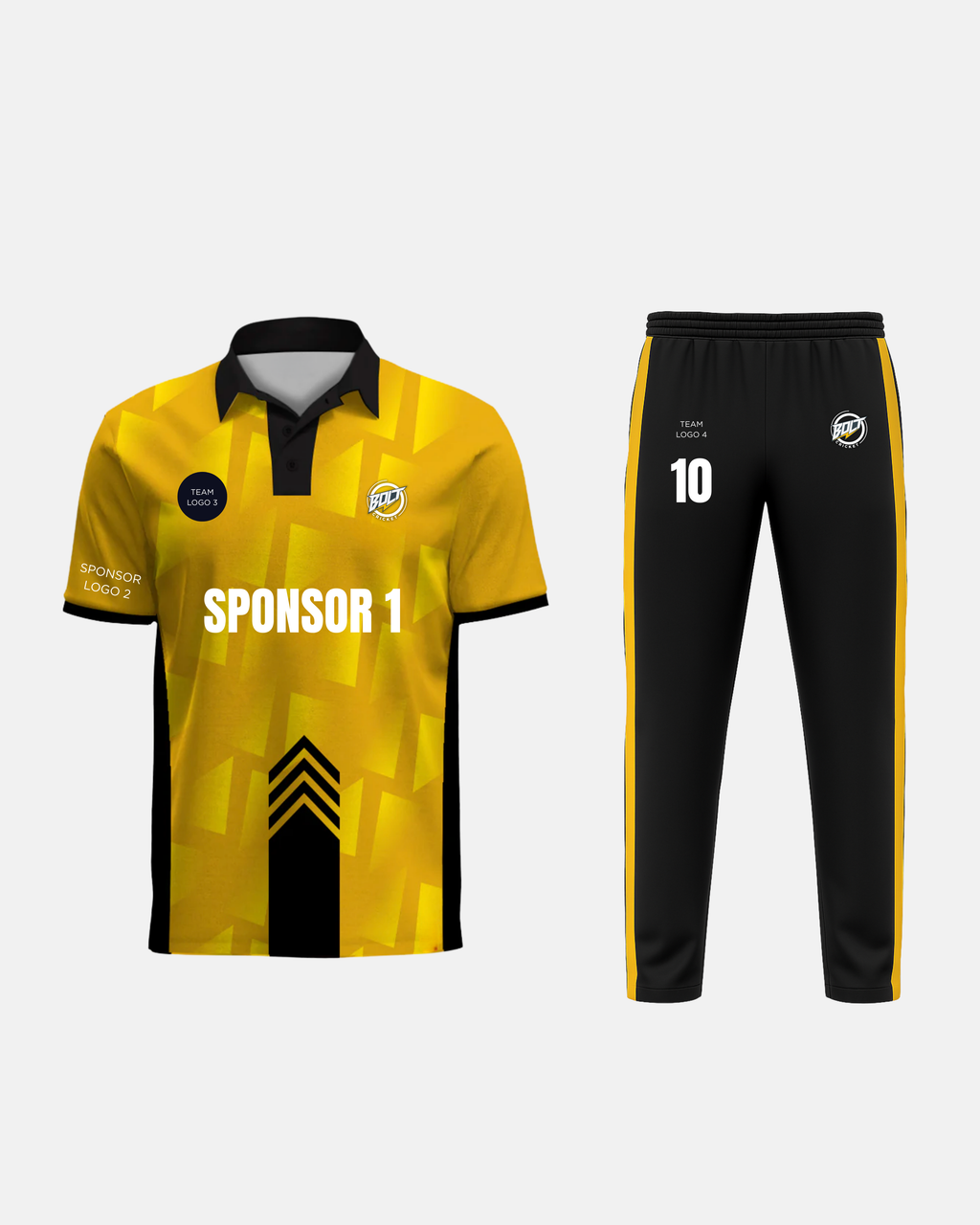 Bolt Custom Team Jersey - Yellow/Black