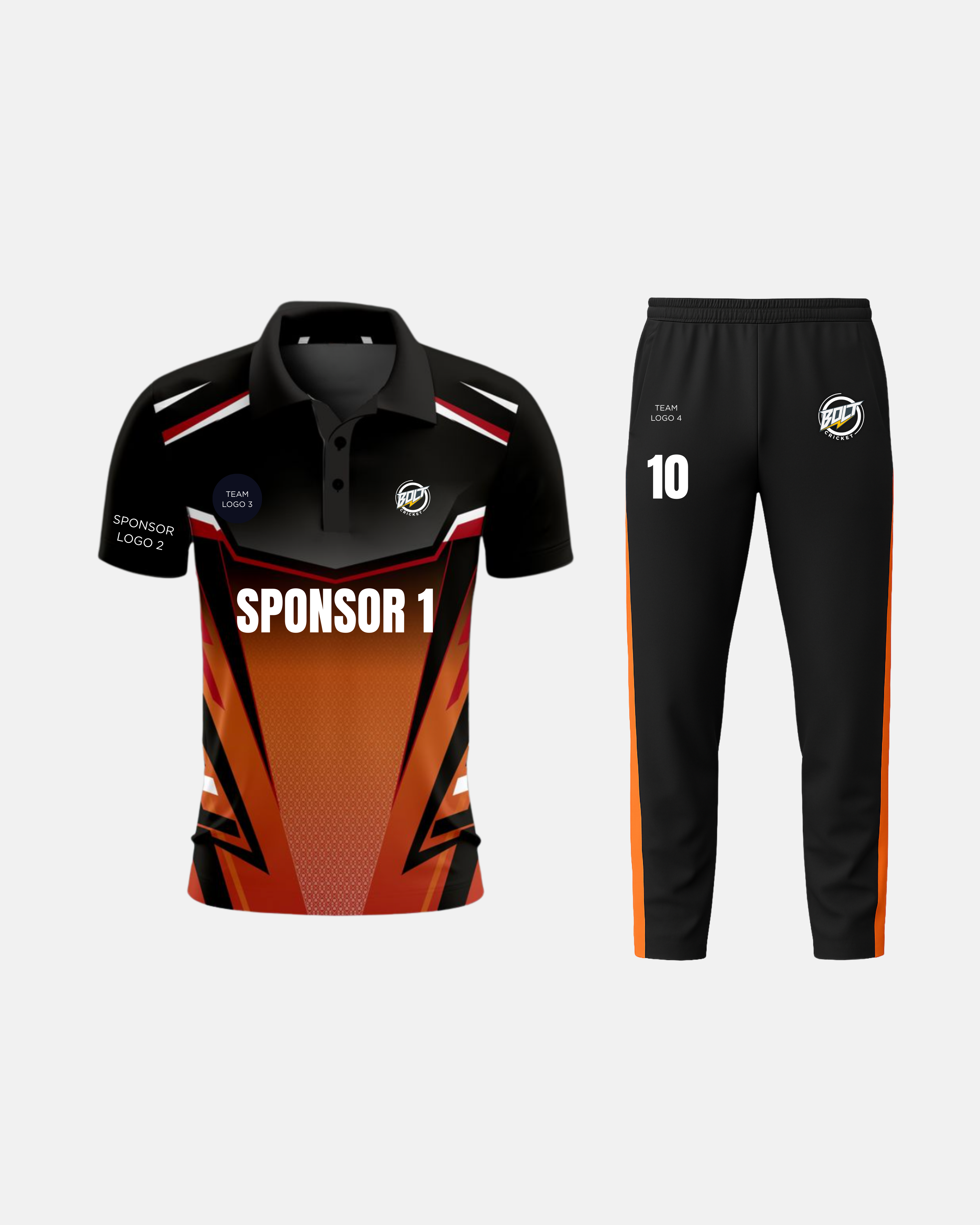 Bolt Custom Team Jersey - Black/Orange